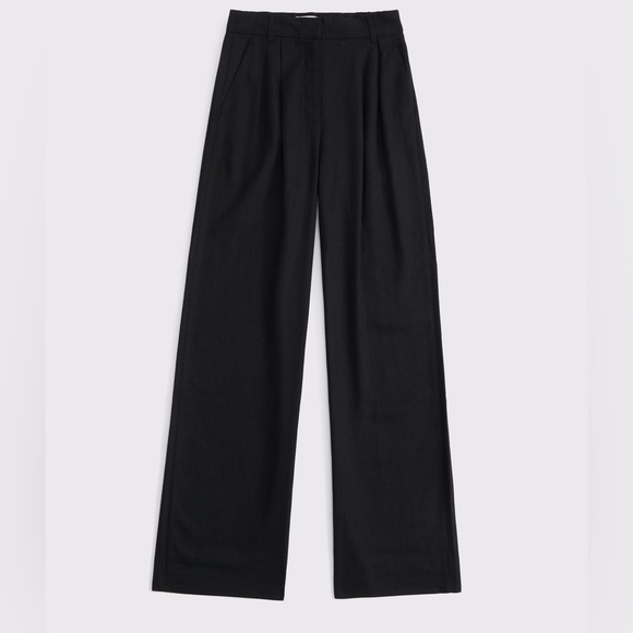 Abercrombie & Fitch Black Wide-Leg Pants - Picture 1 of 4